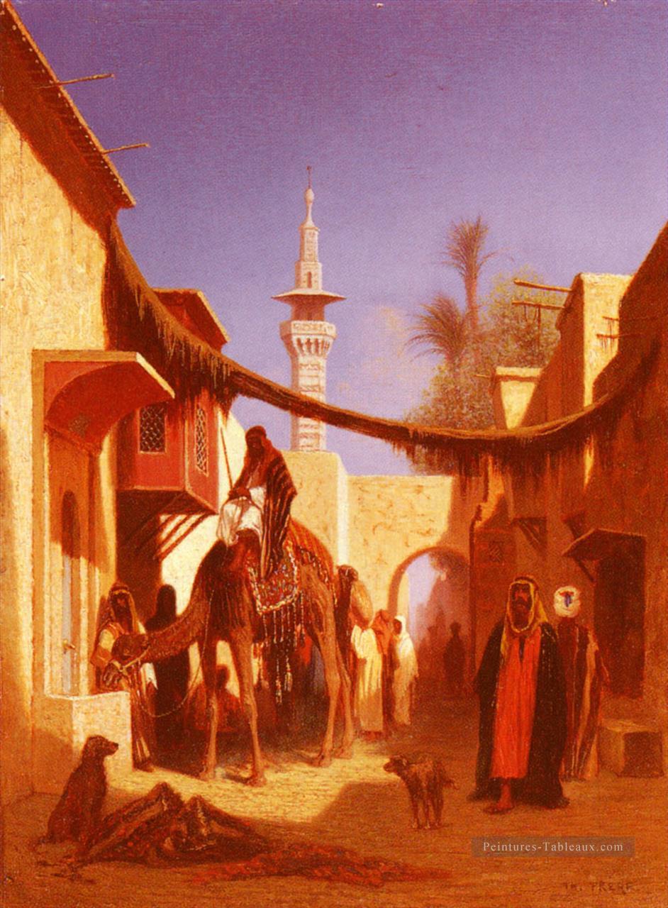 Rue à Damas Partie 2 Arabe Orientaliste Charles Théodore Frère Peintures à l'huile